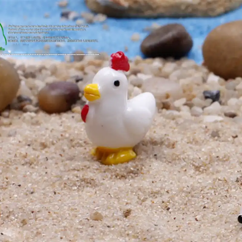 Frango galo galinha animal miniatura jardim de fadas casa casas decoração mini artesanato micro paisagismo decoração diy acessórios
