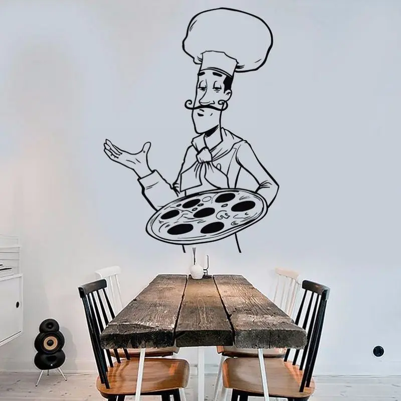 DCTAL Pizza Sticker Food Decal Poster Vinyl Art Wall Decals Pegatina Quadro Parede Decor Mural Pizza Sticker