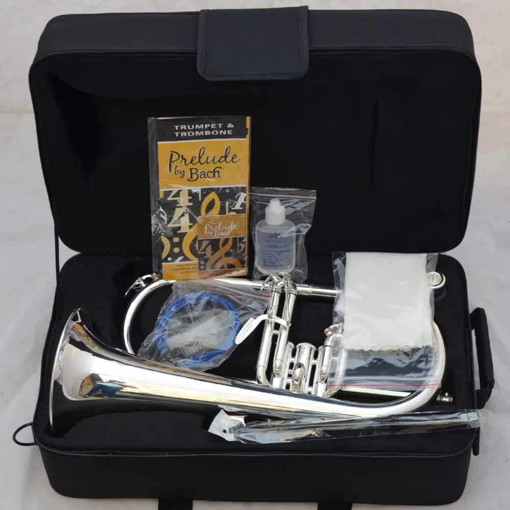 

Brand New Professional Bach Flugelhorn BH-950S Silver Plated With Case Profession Flugelhorns Bb Yellow Brass Bell
