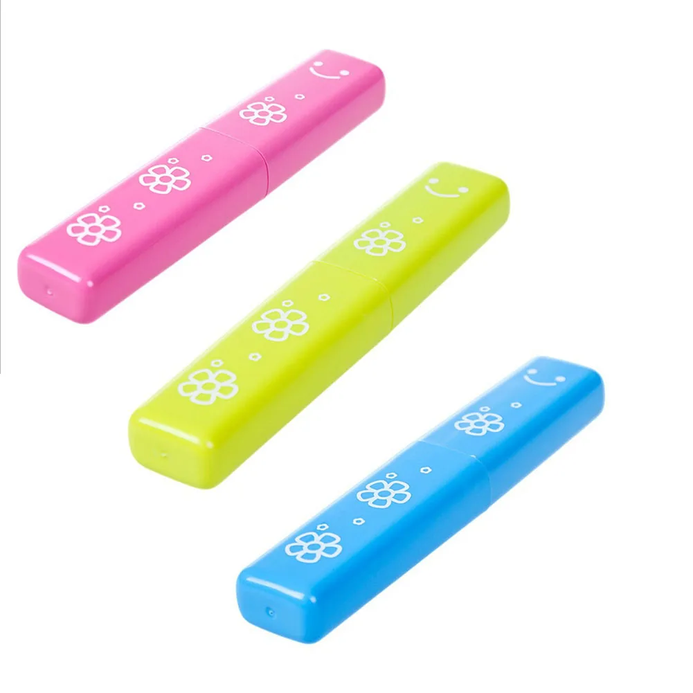 

New Candy Color Printing Plastic Wash Toothbrush Box Sanitary Toothbrush Box Travel Portable Toothbrush Toothpaste Box 3 Colors