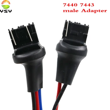

YSY 100pcs Car LED Light Bulbs holder socket plug adapter wiring harness Connector P21W 7440 7443 T20 male Adapter