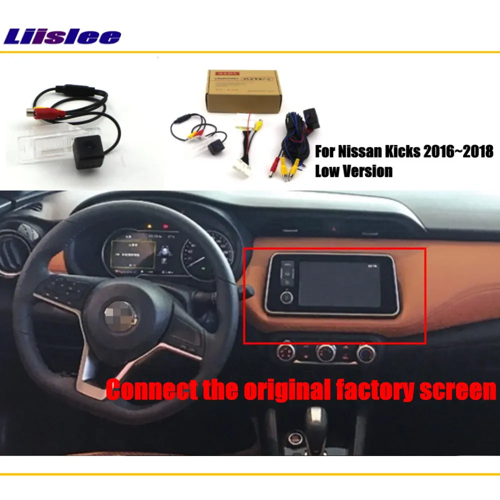 

For Nissan Kicks 2016-2019 Car Rear View Camera Adapter Parking Backup RCA HD CCD CAM OEM Display Reversing Image Upgrade Kit