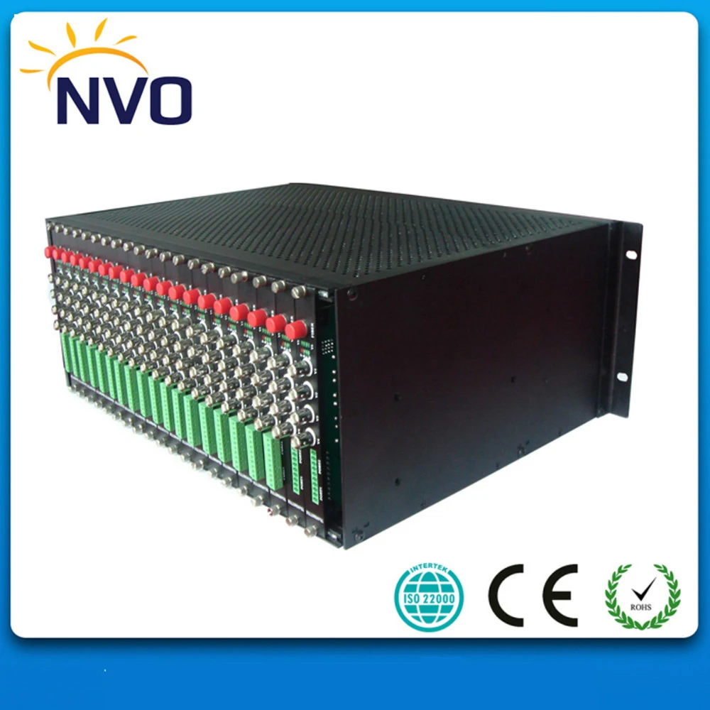 Волоконно оптический видео конвертер 4U Rackmount шасси с двойным источником