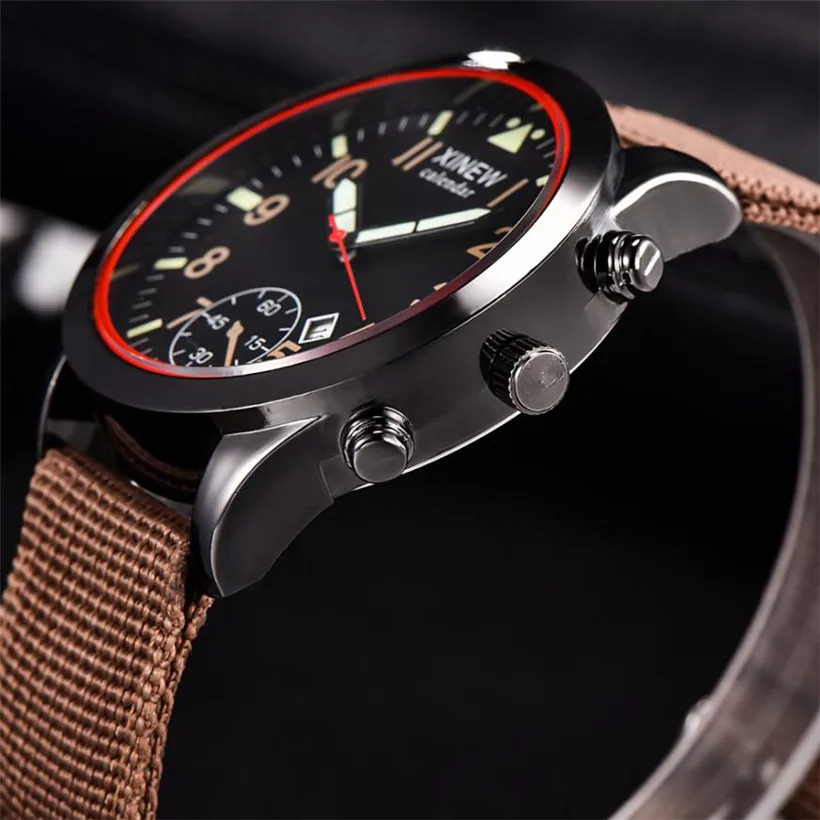 Мужские военные кварцевые армейские часы с черной датой Роскошные Спортивные Светящиеся Наручные часы 80619 нарядные наручные часы Прямая поставка