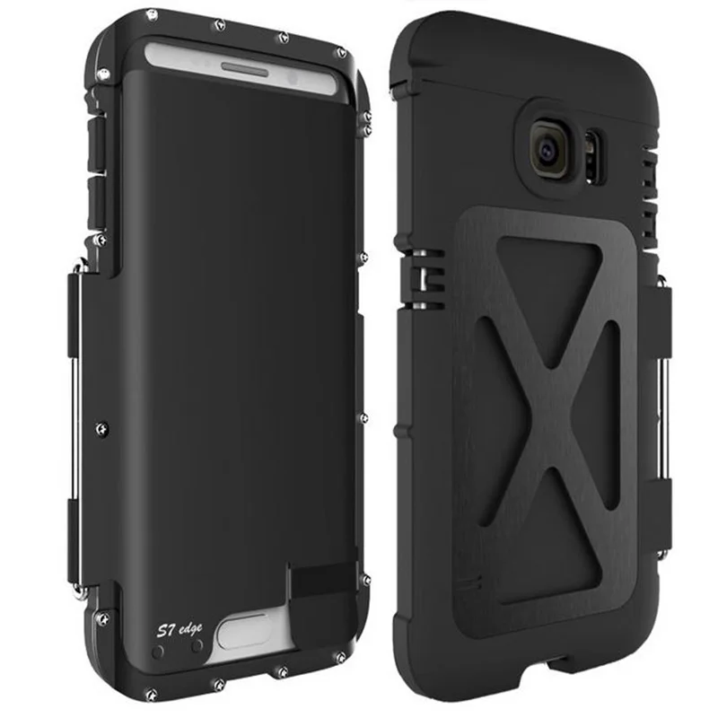 R-Just Heavy Duty Stainless Steel with PC Flip Case Cover For SAMSUNG GALAXY S5 S6 S6 edge S7/ edge note2 3 4