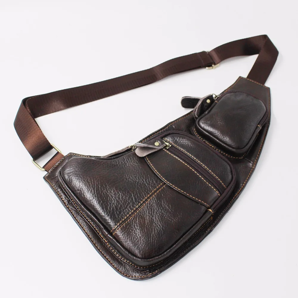 Для мужчин пояса из натуральной кожи Винтаж один грудь Back Pack коровьей