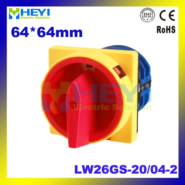 

20A 440V 2Postions NO/OFF Rotary switch LW26GS-20/04-2 Ammeter selector switch with pad lock Universal switch