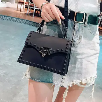 

Women Leather Square Rivets Tote Pouch Messenger Crossbody Shoulder Bag