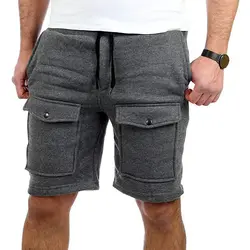 Летние высококачественные новые популярные спортивные мужские шорты с карманами для бега однотонные мужские брюки для бодибилдинга Clothes