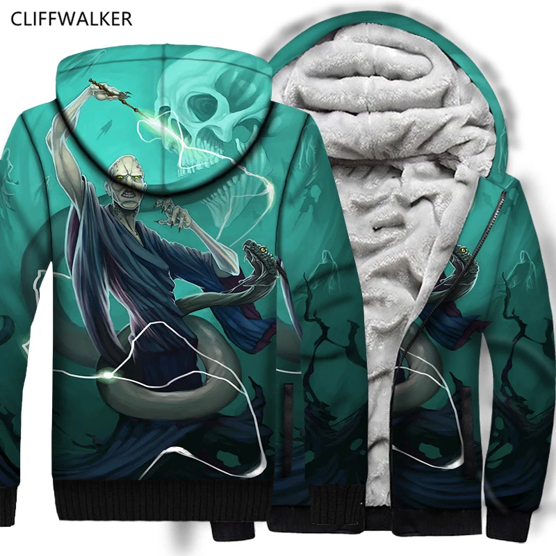 

DropShipping Harry Lord Voldemort For Potter Print 3D Hoodie Autumn Winter Thicken Sweatshirt Hooded Zipper Flannel Coat US Size