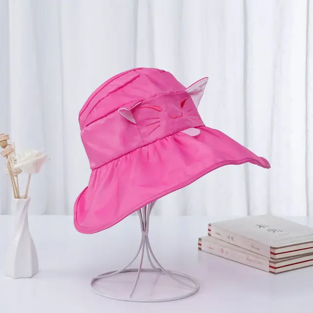 Summer Toddler Girls Sun hat Baby Girls Wide Brim Visor Sun Hat UV Protection Foldable Kids