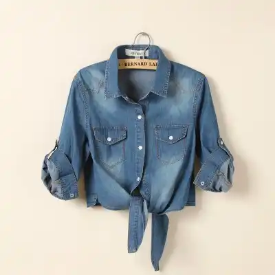 denim long shrug jacket
