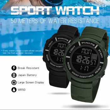 

Mens watch Luxury Alarm Multi Function Sports Waterproof Luminous Outdoor Men's Electronic Watch