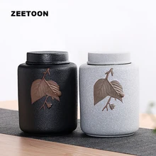 Японский грубая керамика лист чай Caddy ручной работы керамический чайный набор кунг-фу кофейные бобы банки банка для конфет винтажный домашний декор