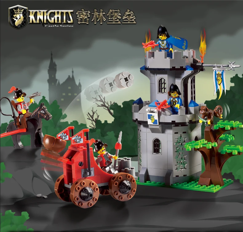 

building block set compatible with lego castle Jungle fortress 3D Construction Brick Educational Hobbies Toys for Kids
