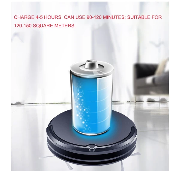 6.Charge 4-5 hours, can use 90-120 minutes; Suitable for 120-150 square meters.