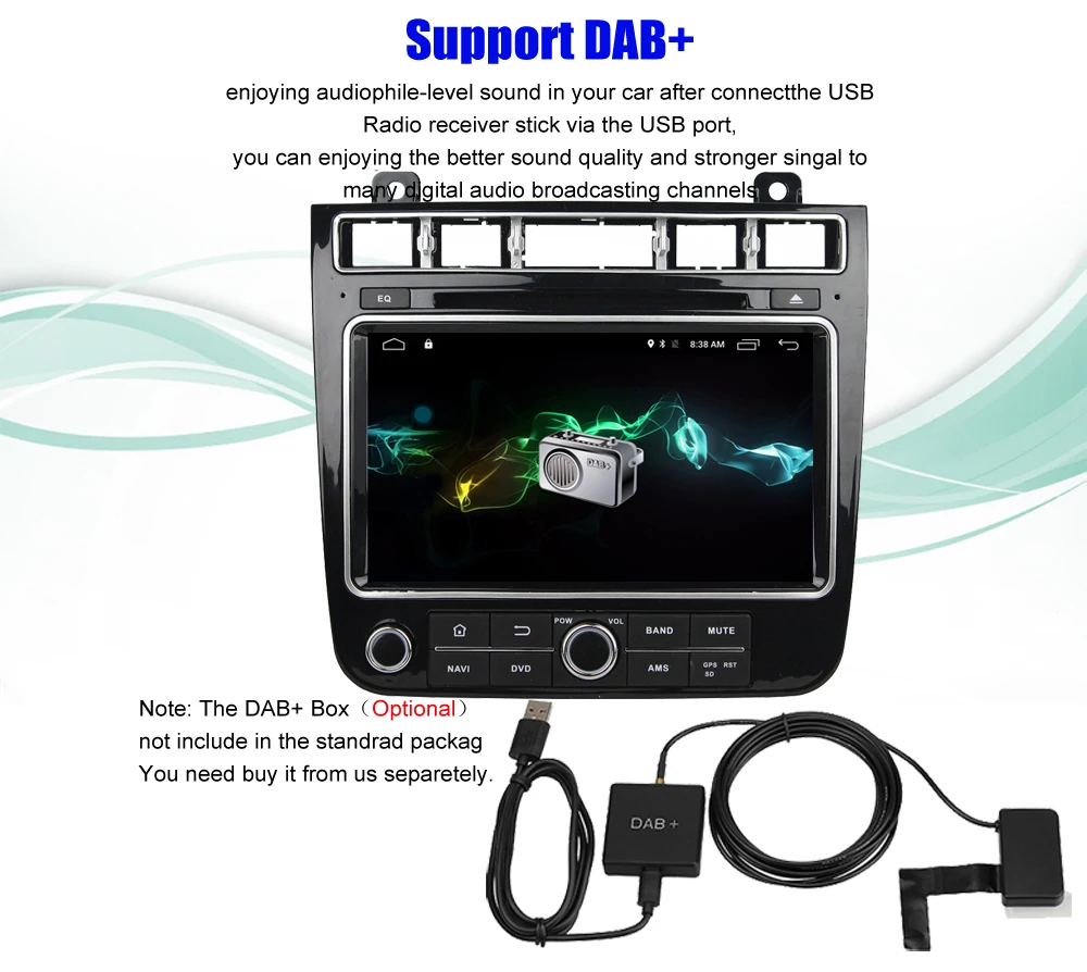 Sale Krando 8" Android 8.0 car navigation multimedia system DVD player GPS for VW touareg 2015 2016 1017 audio radio 3G DAB bluetooth 10