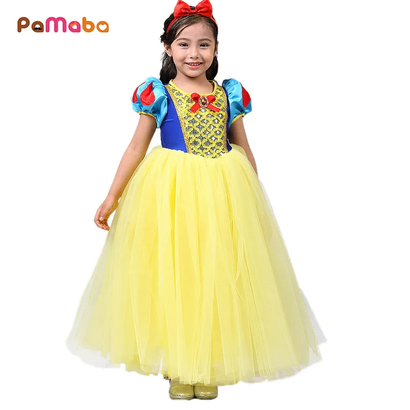 

PaMaBa Girls Princess Snow White Tutu Dress Summer Kids Snow White Cosplay Cosplay Costume Birthday Party Fantasy Vestidos Robe
