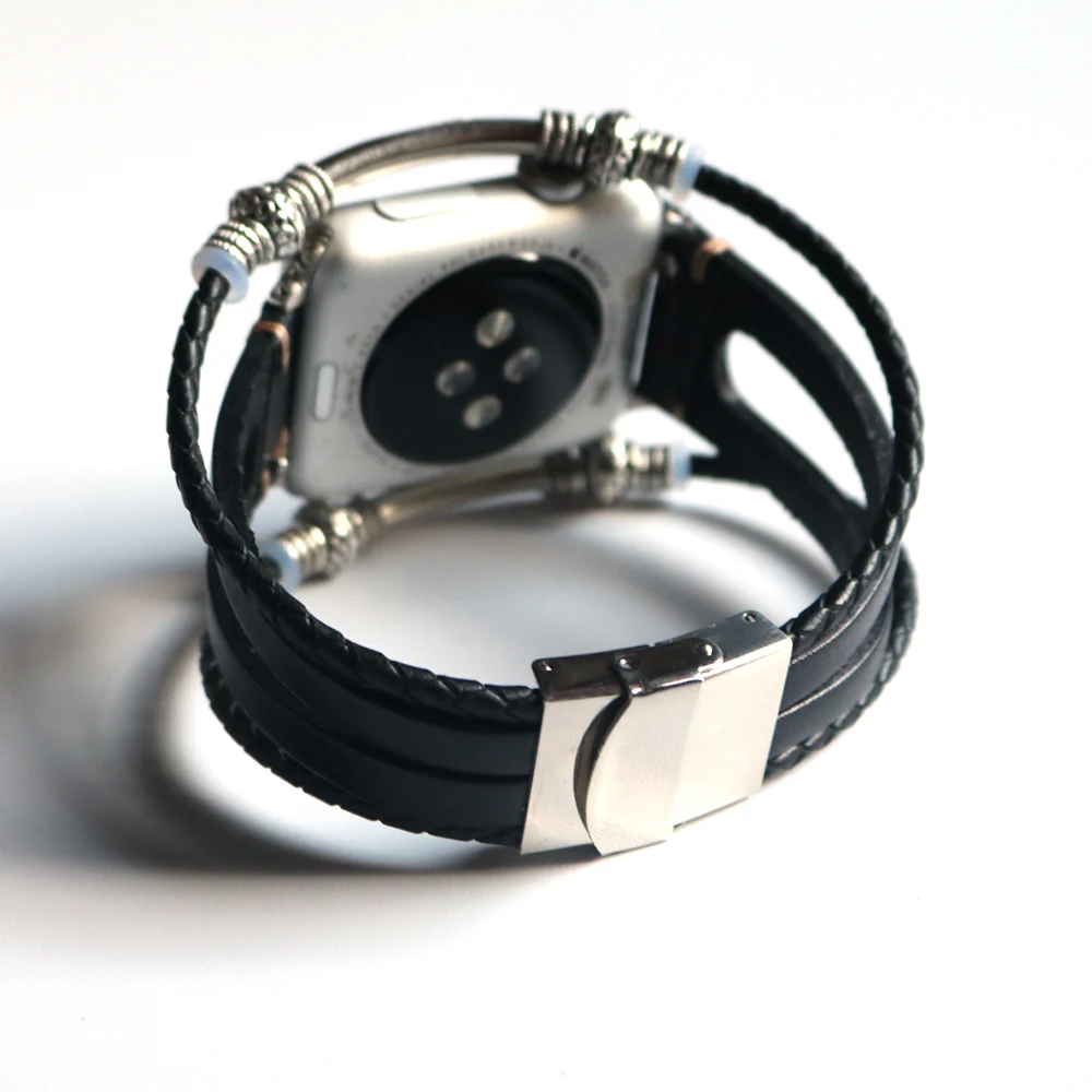 Ретро браслет ручной работы ремешок для часов Apple Watch 42 мм 38 мм яловая кожа для Apple iWatch 40 мм 44 мм Серия 1 2 3 4 ремешок