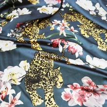 Мягкий глянцевый атласный материал шарф Одежда швейная ткань Шармез креп Африка Леопард