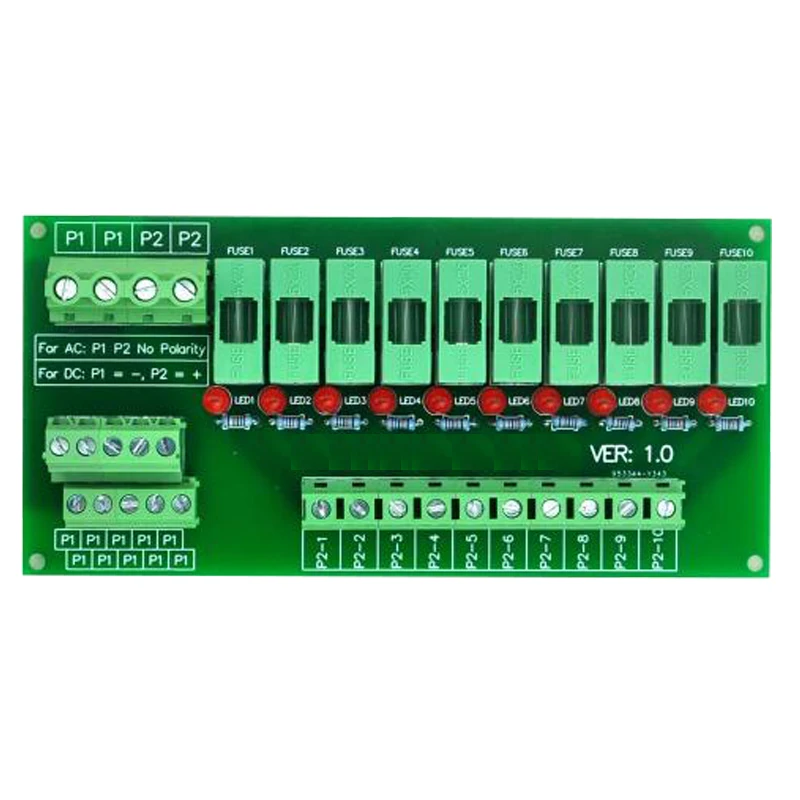 Плата модуля распределения мощности предохранителя DIN Rail Mount 10 для