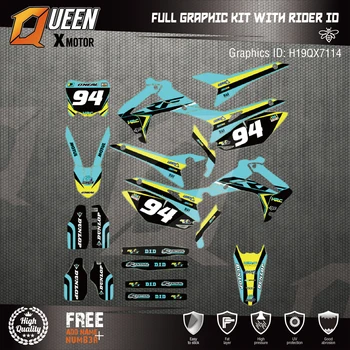 

Queen-X Custom Team Graphics Backgrounds Decals 3M Stickers Kit For Honda CRF250R 2014-2017 450R 2013-2016 127