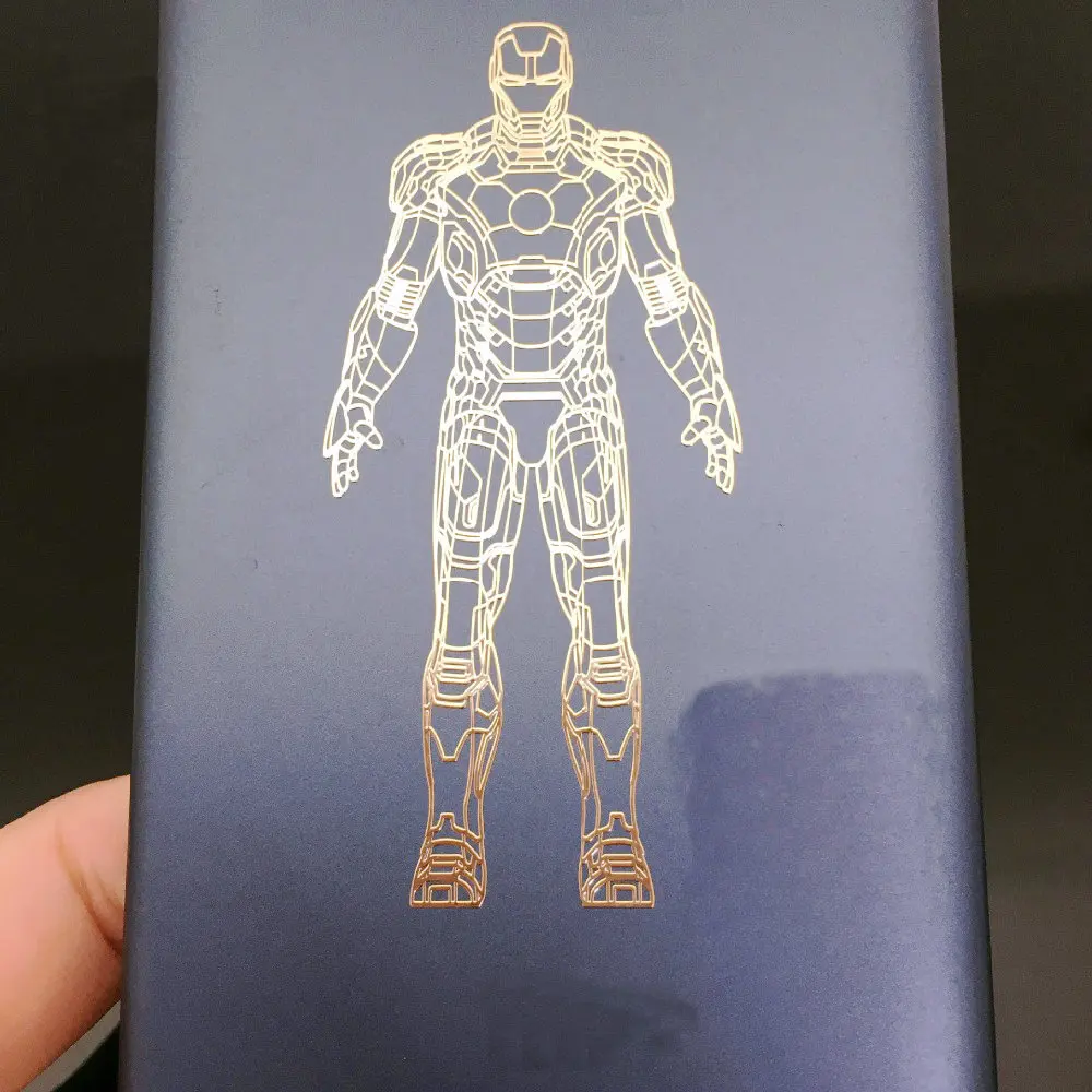PowerAngel, Новое поступление, огромные металлические наклейки с Железным человеком, роскошные наклейки для телефона, наклейки для ноутбука, автомобиля, DIY, наклейки - Цвет: Золотой