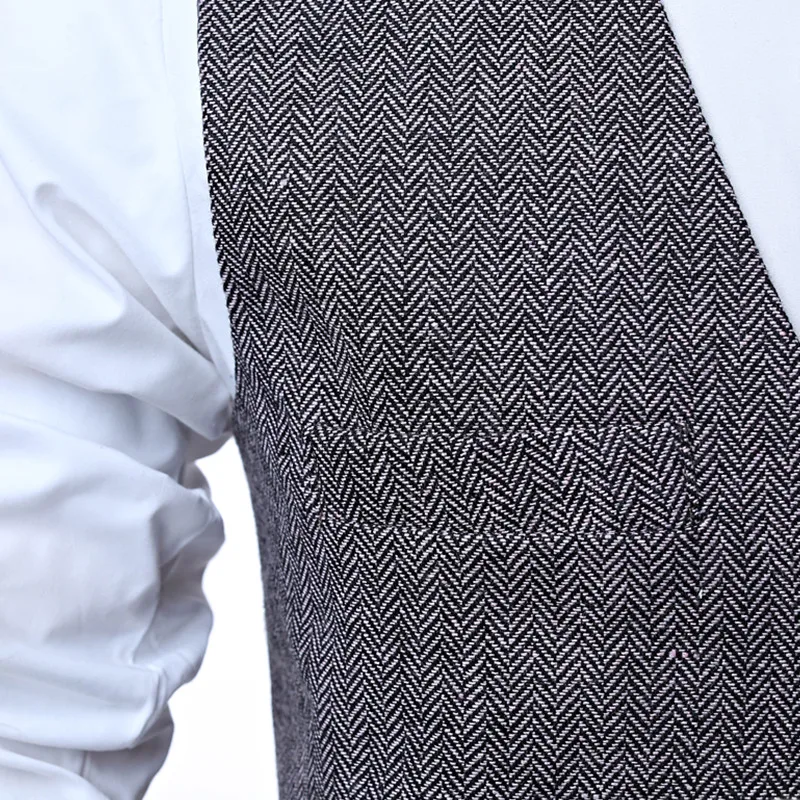 1-1 Men's vests Herringbone Tweed Vests Slim Mens Suit Vests Custom Made Sleeveless Suit Jacket Mens Dress Wedding Waistcoat