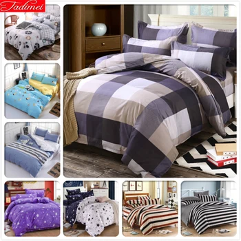

Blue Grey Plaid Classical Duvet Cover Bedding Set Adult Double Queen King Big Size Quilt Comforter Case 180x220 200x230 220x240