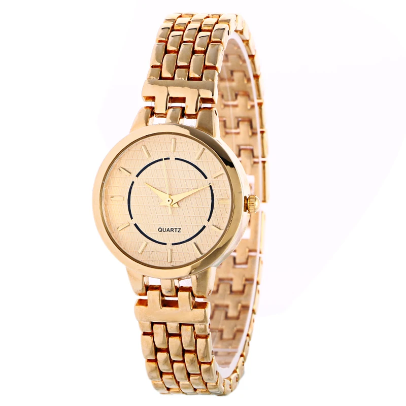 Высокое качество Золотой часы metal band Для женщин Водонепроницаемый Наручные часы Новая мода роскошные золотые Цвет наручные часы