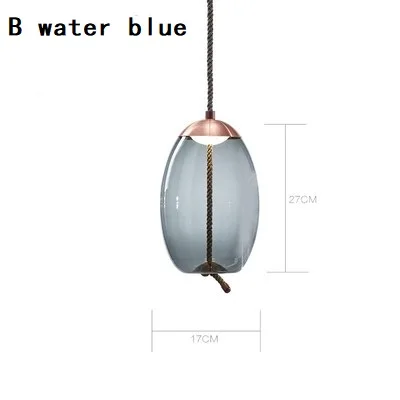 B water blue Современный стеклянный подвесной светильник с узлом BROKIS, подвесной светильник с подвеской, дизайнерский светильник для кафе-бара, Прямая поставка - Цвет корпуса: B water blue