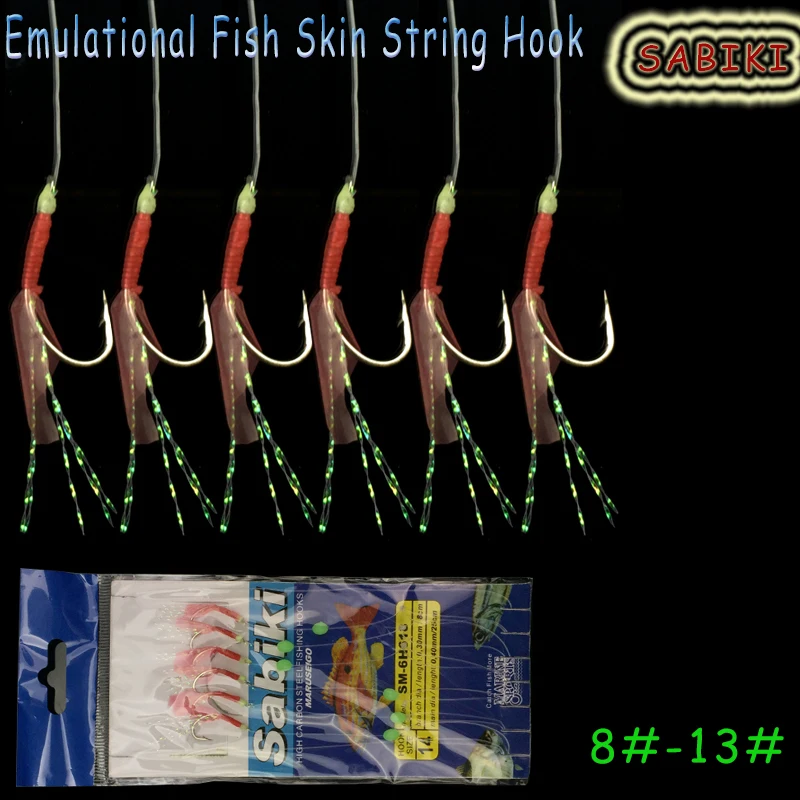 

WALK FISH Fishing Lure Sabiki Rigs Fish Skin Vividly String Hooks Flasher Bait Rigs Swivel with Main & Sub Fishing Line Tackle