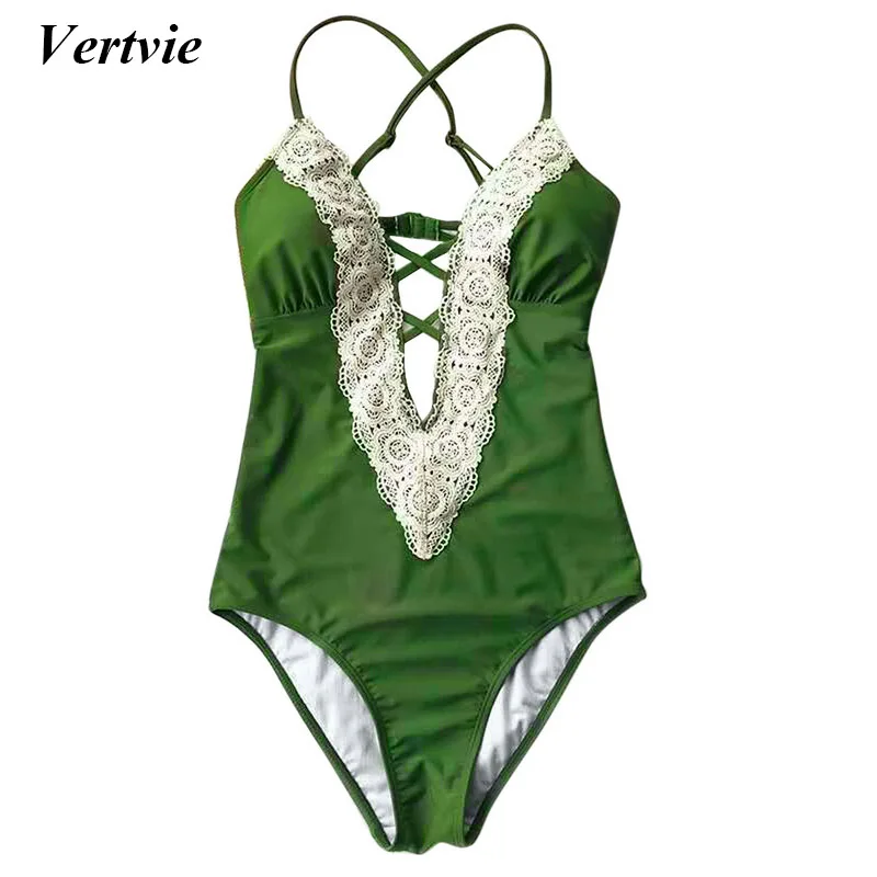 Buy Vertvie Sexy Lace Patchwork Womens Swimwear