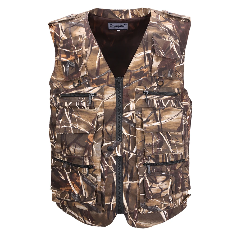 

Fishing Vest Men's Sleeveless Jackets Camouflage Field Breathable Tactical Vest With Many Multi Pockets Outdoors Waistcoat