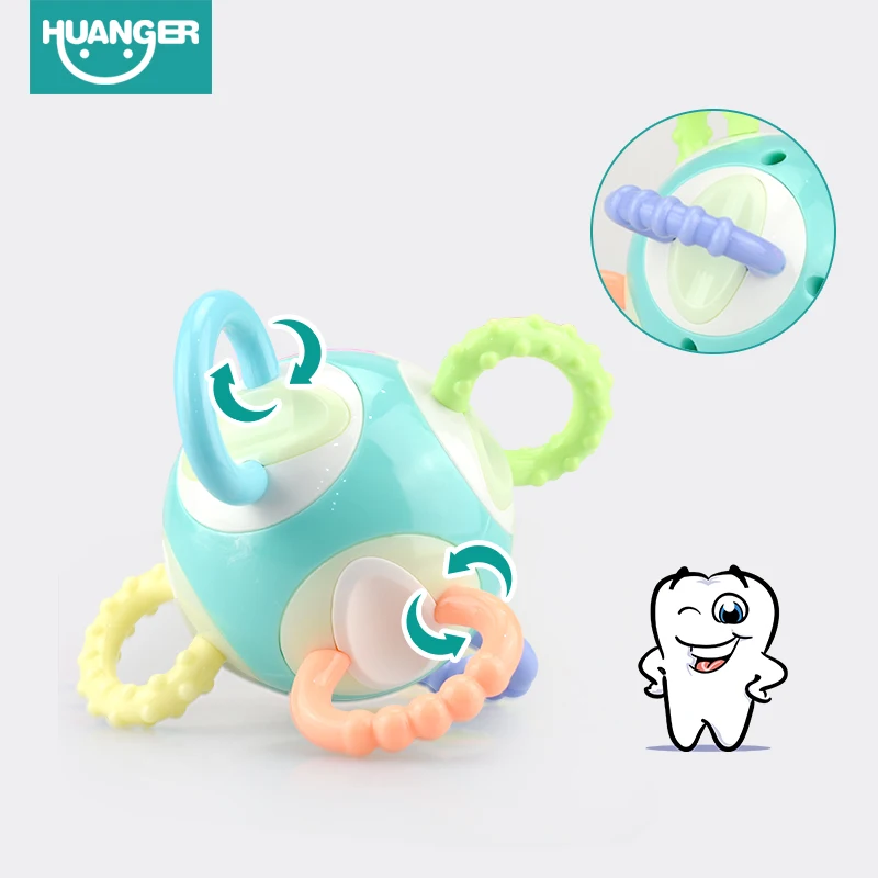 

Huanger Newest Baby Toy Rattle Teether Mobile 0-12month Little Loud Bell Ball Grasping Fun Hand Shake Developmental Gift 4 style