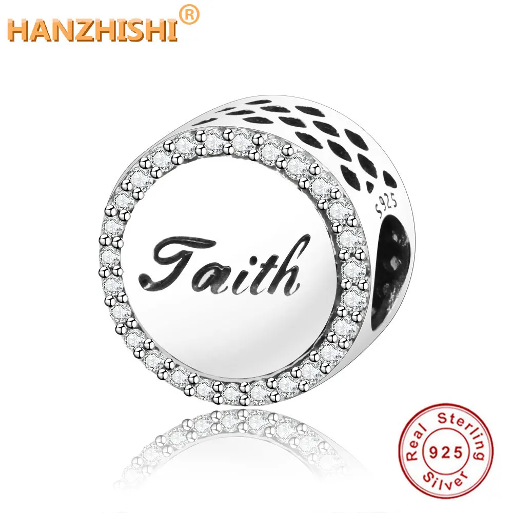 

Fits Original Pandora Charm Bracelets DIY Women Jewelry berloque 2018 100% 925 Sterling Silver Bead Faith Cross Charms Crystals