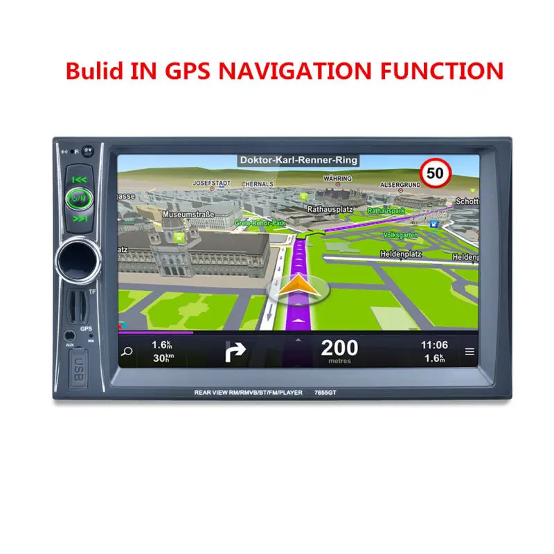 

6.6"Car HD Touch MP5 Unit GPS Navigation Rear View Camera Bluetooth AUX Audio