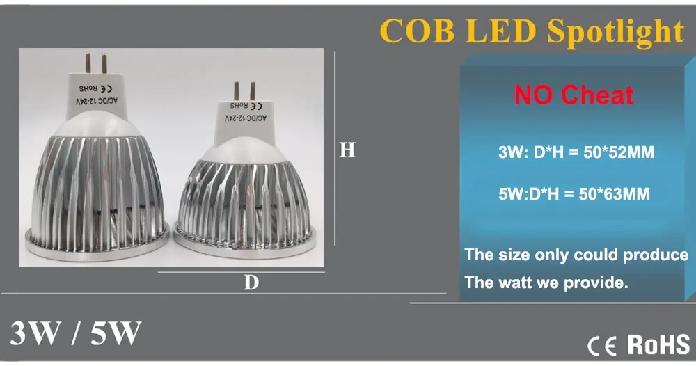 10X3 года гарантии 3W 5 Вт MR16 Светодиодный точечный светильник COB DC 12 В dimmalbe MR16 Светодиодный точечный светильник теплый белый MR16 светодиодные лампы