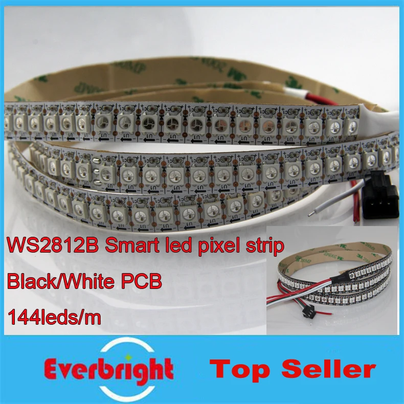 

1m/2m White Black PCB 144Pixel/M WS2812B WS2812 2812 5050 RGB LED Pixel Strips Light Dream Color No Waterproof For Indoor Use