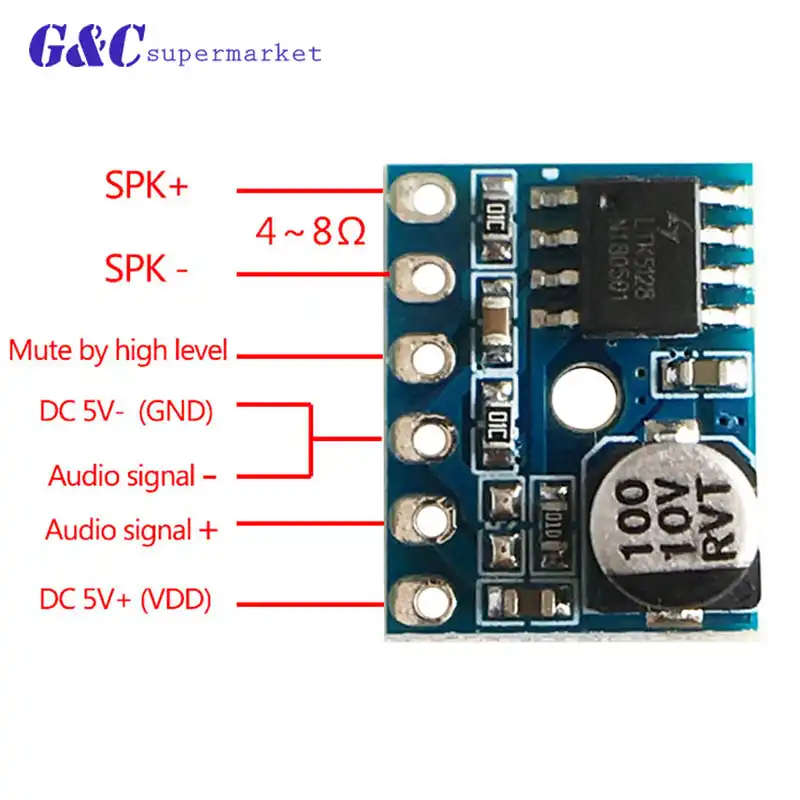 XS9871 Super Mini Digital Amplifier Board 1*5W Class D Digital 2.5V To ...