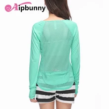 Aipbunny, новинка, сетка, сзади, Poket, женская сексуальная Спортивная одежда для тренажерного зала, для бега, женская одежда, для фитнеса, спортивные рубашки, быстросохнущая майка для занятий йогой, топы