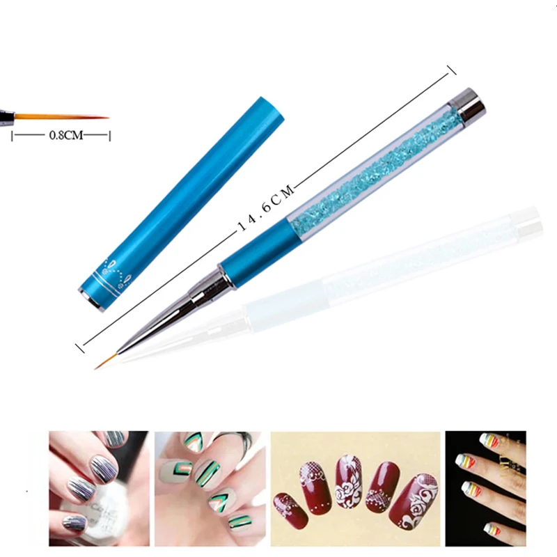 Pandahall 3pcs/lot Nail Art Brush 4 styles Acrylic Drawing Painting Nail Art Brush Set Holder Beauty Mannicure tool