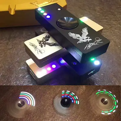 

LED Flash Light Alloy Tri-Spinner Hand Spinner USB Cigar Lighter Fidget Toy EDC