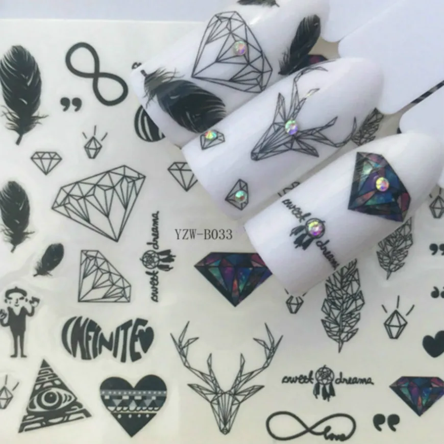 11,11 наклейки для ногтей с рисунками и цветами, водная наклейка с рисунком кошки, 3D наклейки для маникюра, украшение для ногтей, 1 шт.#24