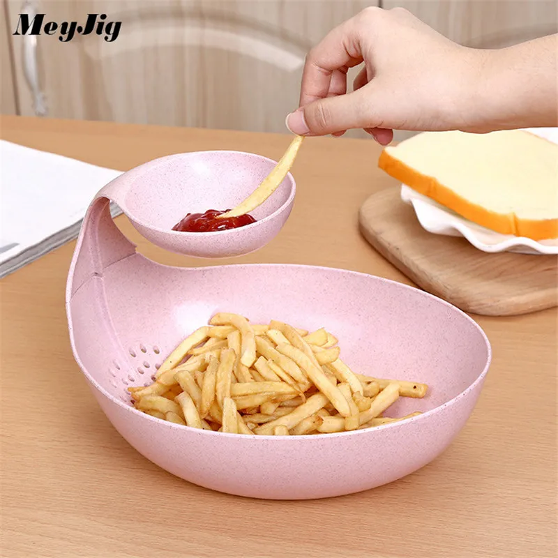 

MeyJig Creative Double Layer Multifunction Fruit Basket Snacks Storage Box Candy Plate Salad Dish Garbage Containers Organizer