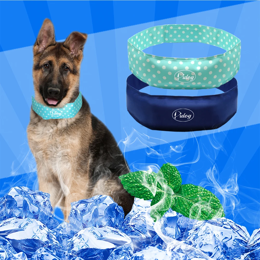 

Dog Colling Collar Polka Dot Self Cooling Dog Pet Summer Collar Light Blue