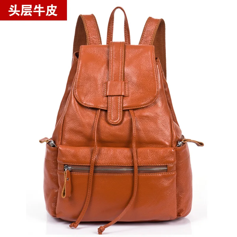 

Summer Head Cowhide Genuine Leather Shoulders Package Travel pack Woman Package