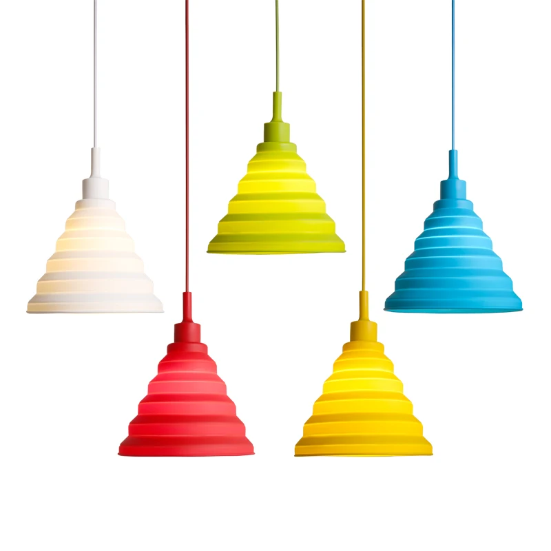 Colorful Led Pendant lights Vintage E27 Silicone Edison lustre Rope Restaurant Lamp light Dining Room Kitchen Hanglamps | Лампы и