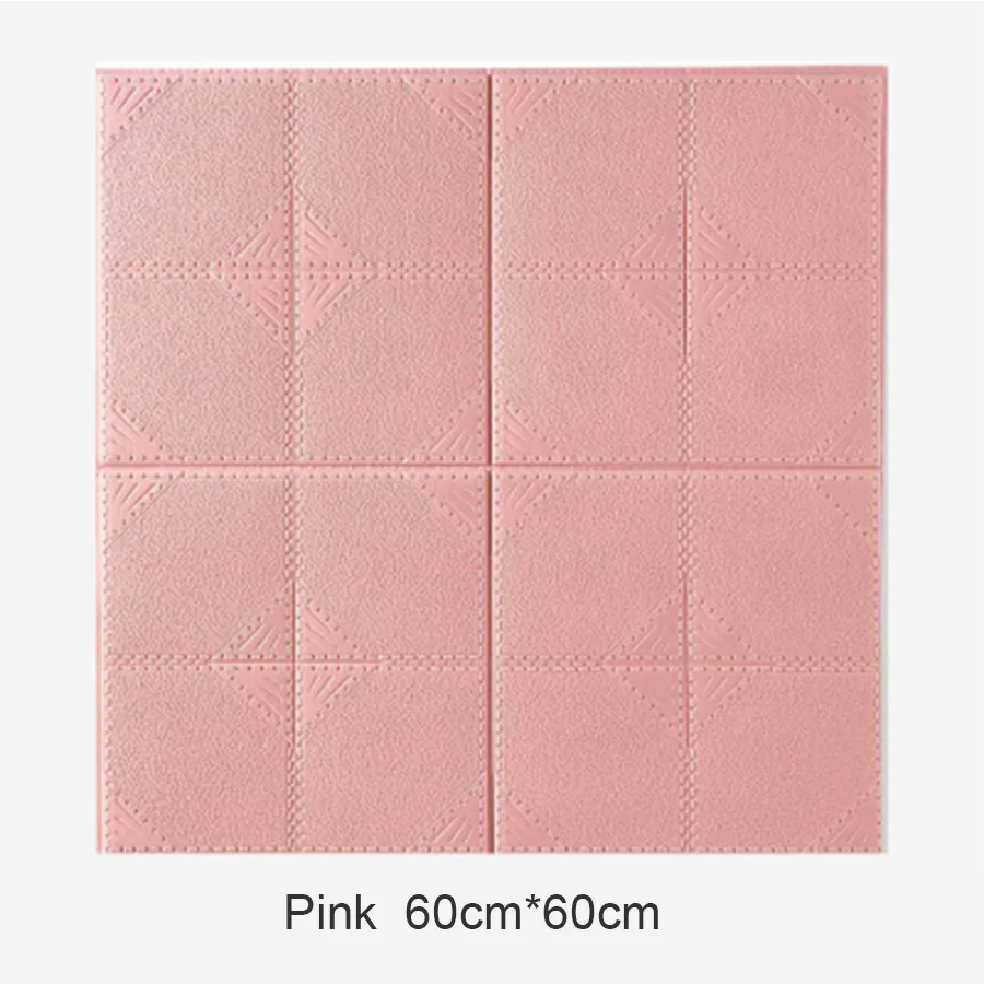 Self Adhesive 3D Wall Stickers Kindergarten Wall Skirt Anti-collision Wallpaper Living Room TV Soft Bag Waterproof Wall Decor - Цвет: Pink