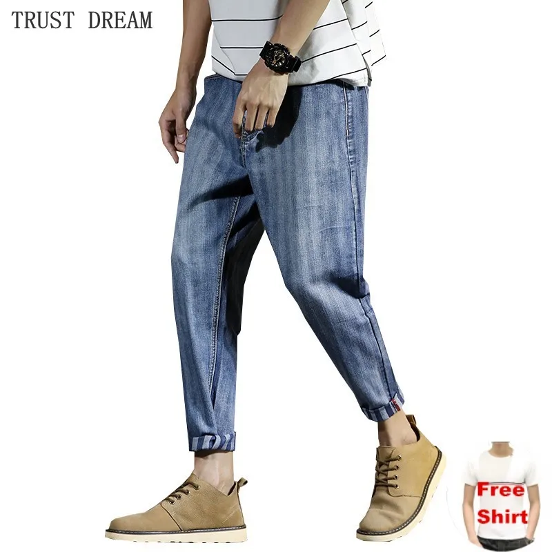 2019 Fashion Europeans Style Man Striped Harem Denim pants men Cuff Leg Jeans Personal Male Slim Amazing Street Quality Trousers